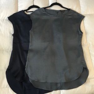 2 satin short sleeve silky tees